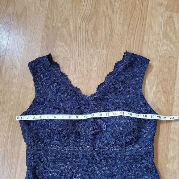 Alex Evenings Navy Sleeveless Gown Sz14P - Picture 8 of 16